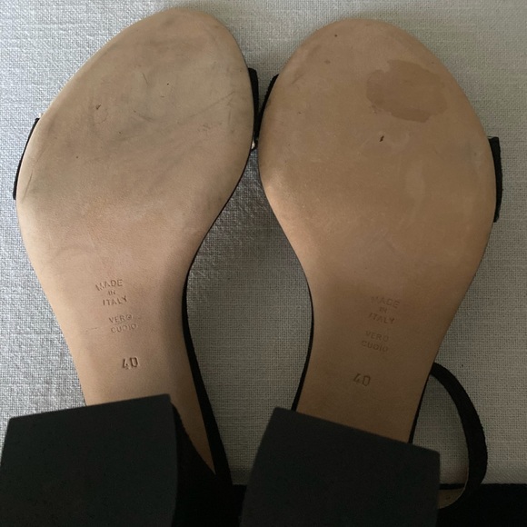 🇮🇹 Luca Valentini Black Suede Block Heel Strap - Picture 9 of 14